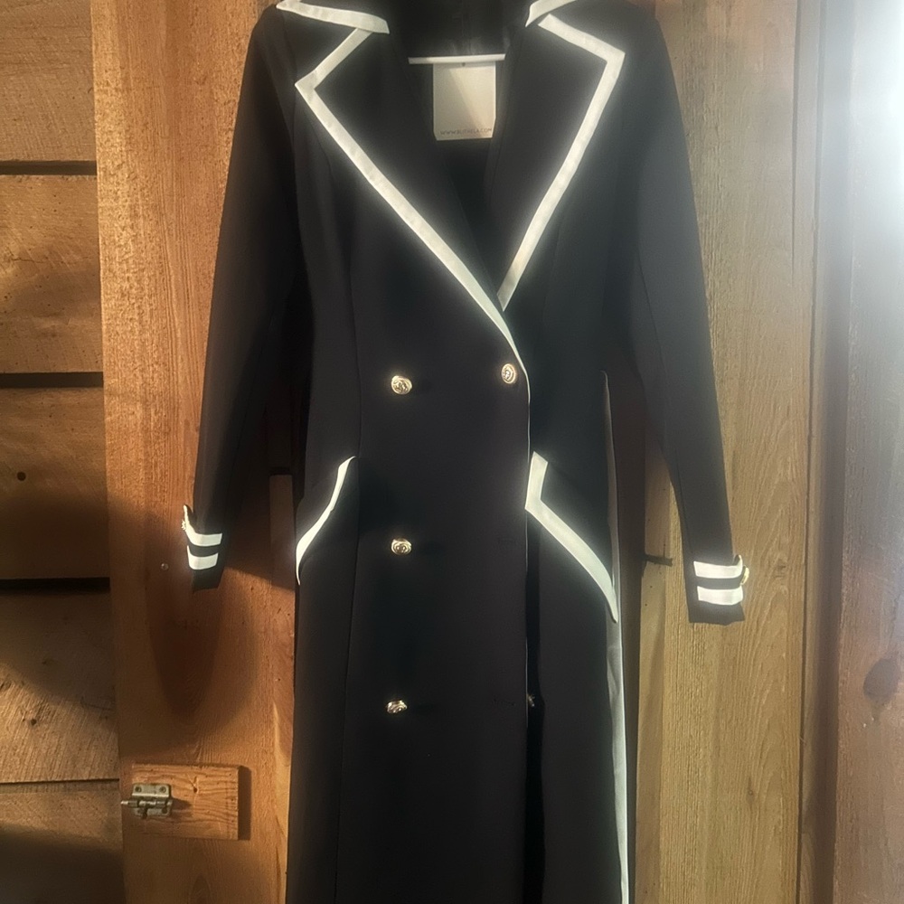 Elegant Black and White Women's Coat